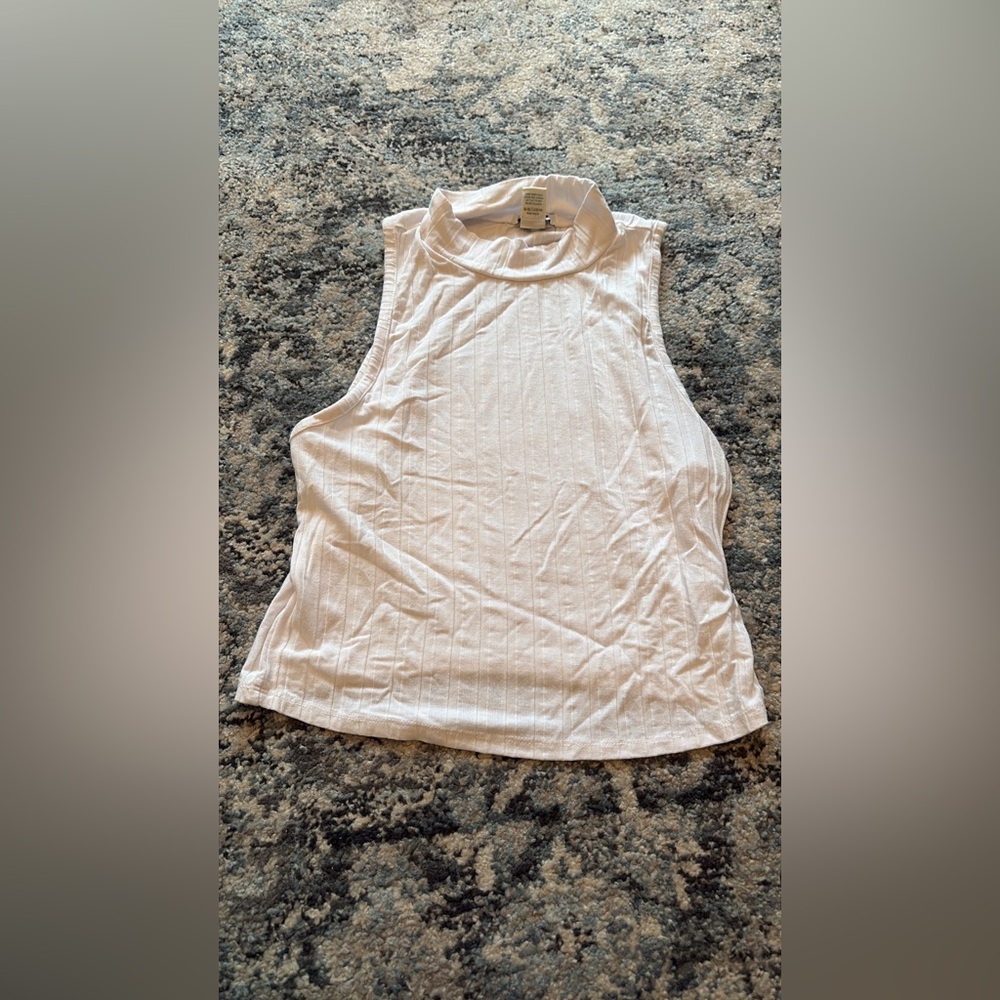 Ribbed White Tank Top